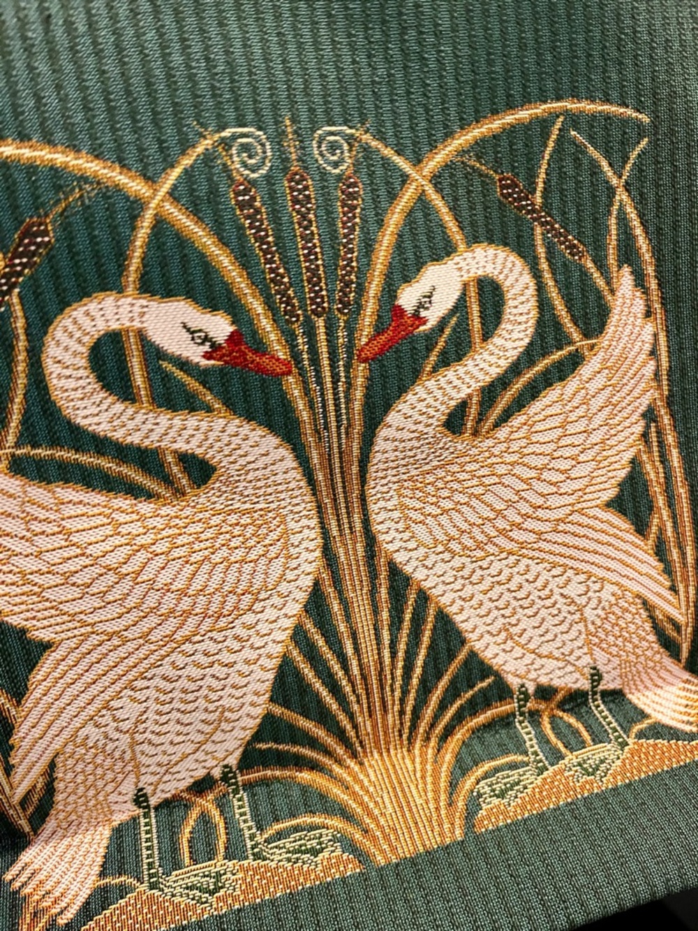 Swan Tapestry Tote Bag - Green - Picture 6 of 7